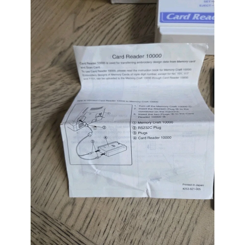 Janome Card Reader 10000 Memory Craft For Sewing Embroidery Machine Plus Extras